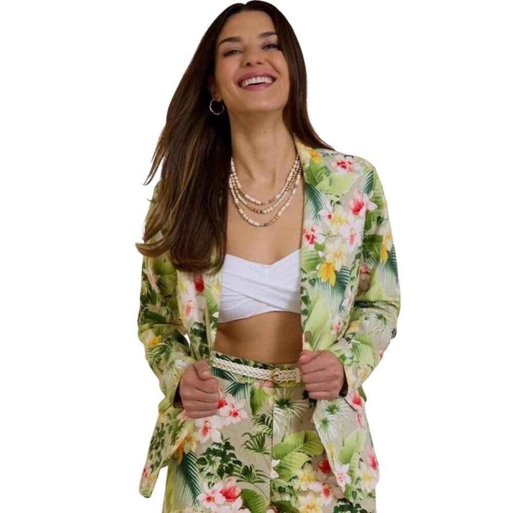 Tommy Bahama Size XL Flora Riviera Paloma Coast Stretch-Linen Blazer, $228 - Picture 2 of 6